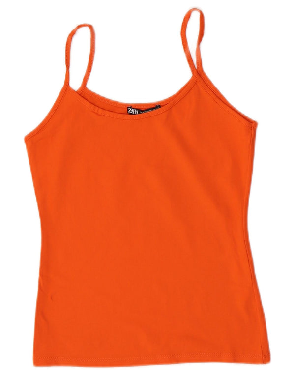Zara Dame Cami Top UK 12 Medium Orange Polyamid
