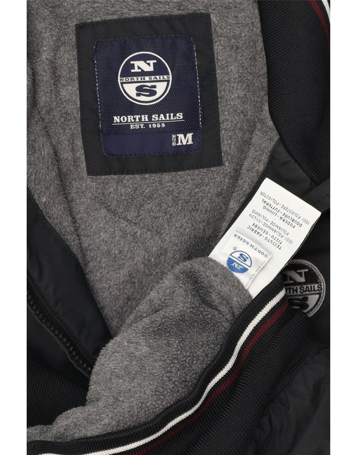 North Sails Herre Bomber Jacket UK 38 Medium Sort Stribet Polyamid