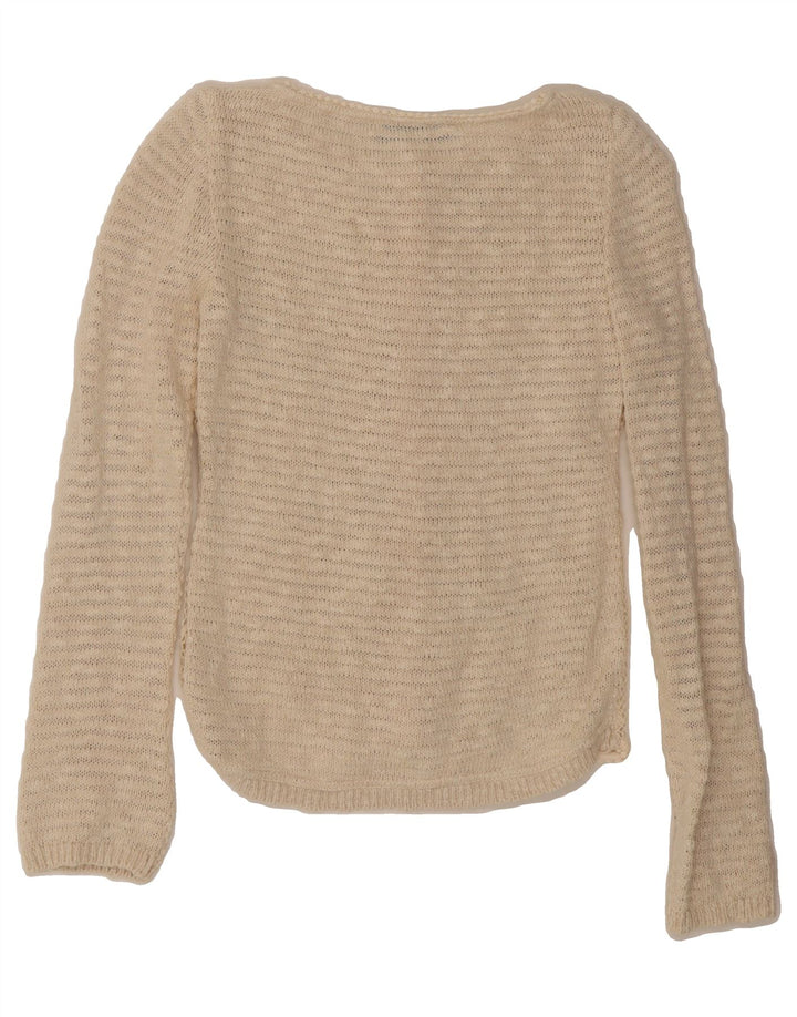 ZARA Womens See Through Cardigan Sweater UK 12 Medium Beige Floral Vintage Zara and Second-Hand Zara from Messina Hembry 