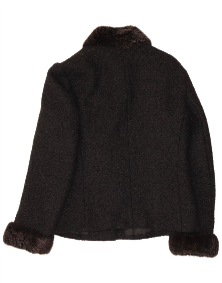 Vintage Dame 6 Button Blazer Jacket UK 10 Small Black