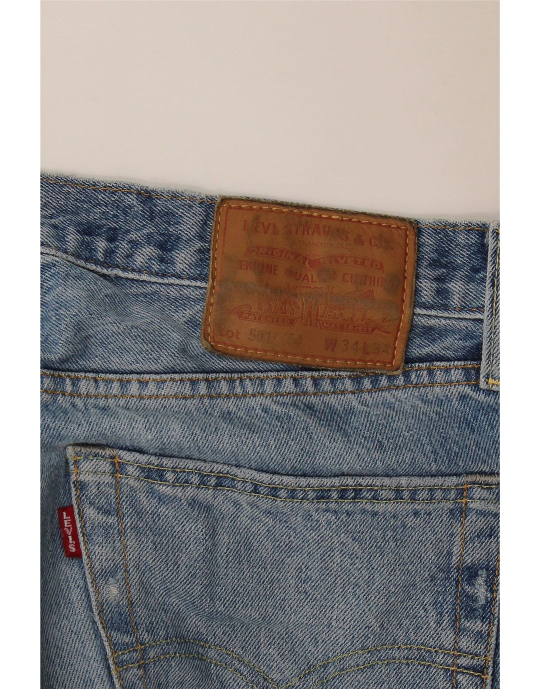 Levi's Herre 501 Straight Jeans W34 L34 Blå Bomuld