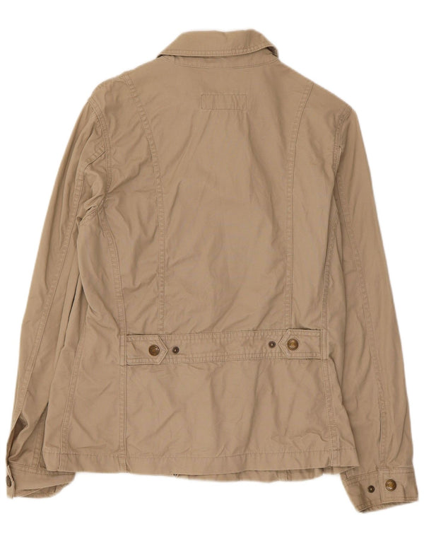 Eddie Bauer Kvinder Utility Jacket UK 12 Medium Beige Bomuld