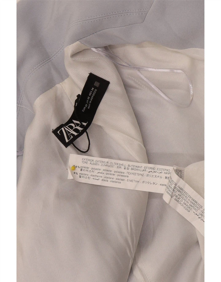 Zara Dame Open Loose Fit Blazer Jacket UK 6 XS Lilla Polyester