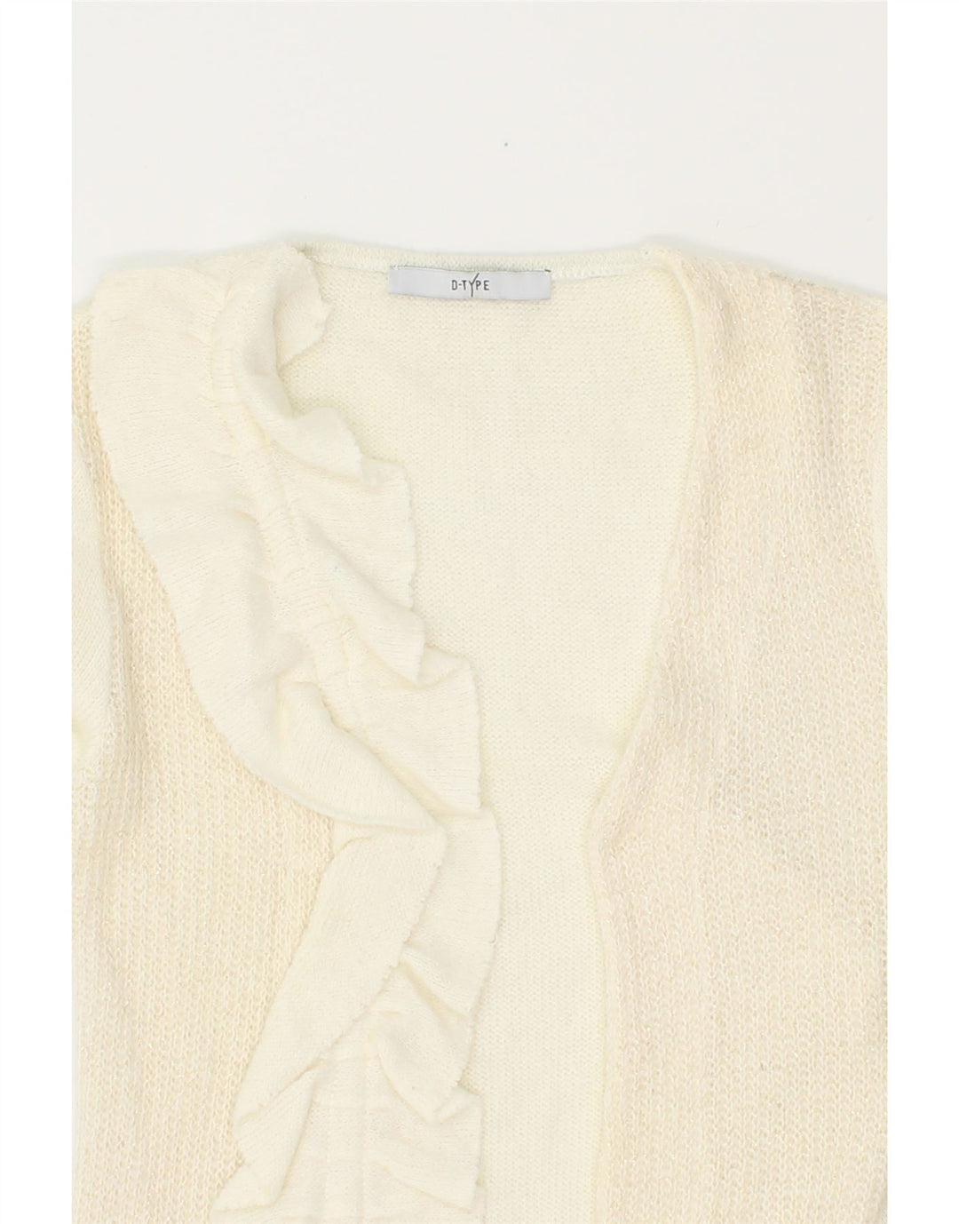 VINTAGE Womens Open Cardigan Sweater Medium Off White Acrylic Vintage Vintage and Second-Hand Vintage from Messina Hembry 