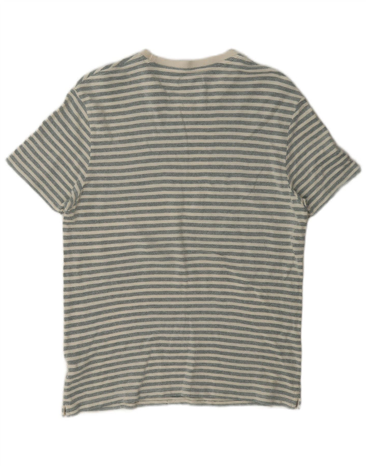 Zara Herre T-shirt Top Stor grå stribet bomuld