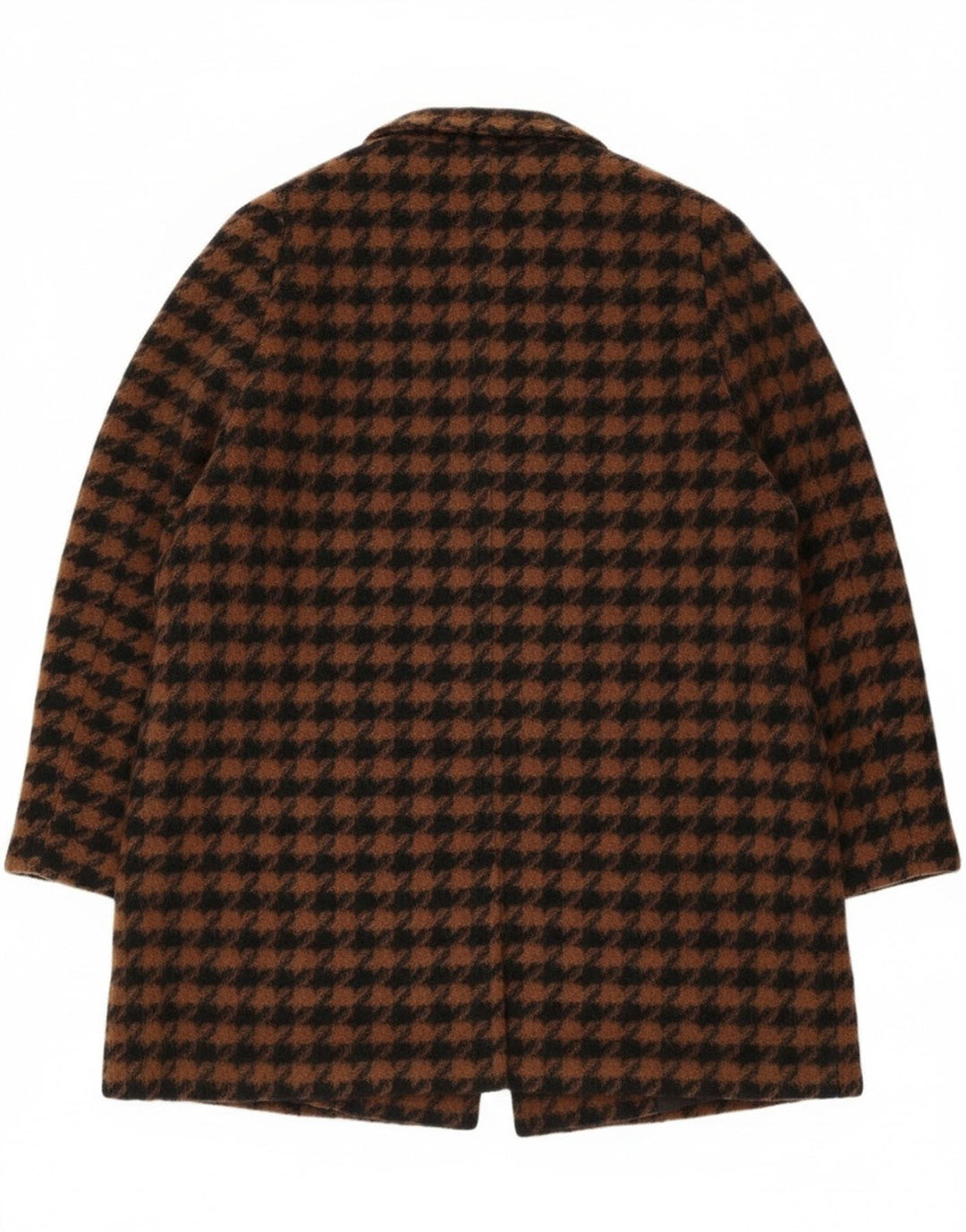 ELENA MIRO Oversize overfrakke til kvinder IT 43 Medium Brown Houndstooth Retro