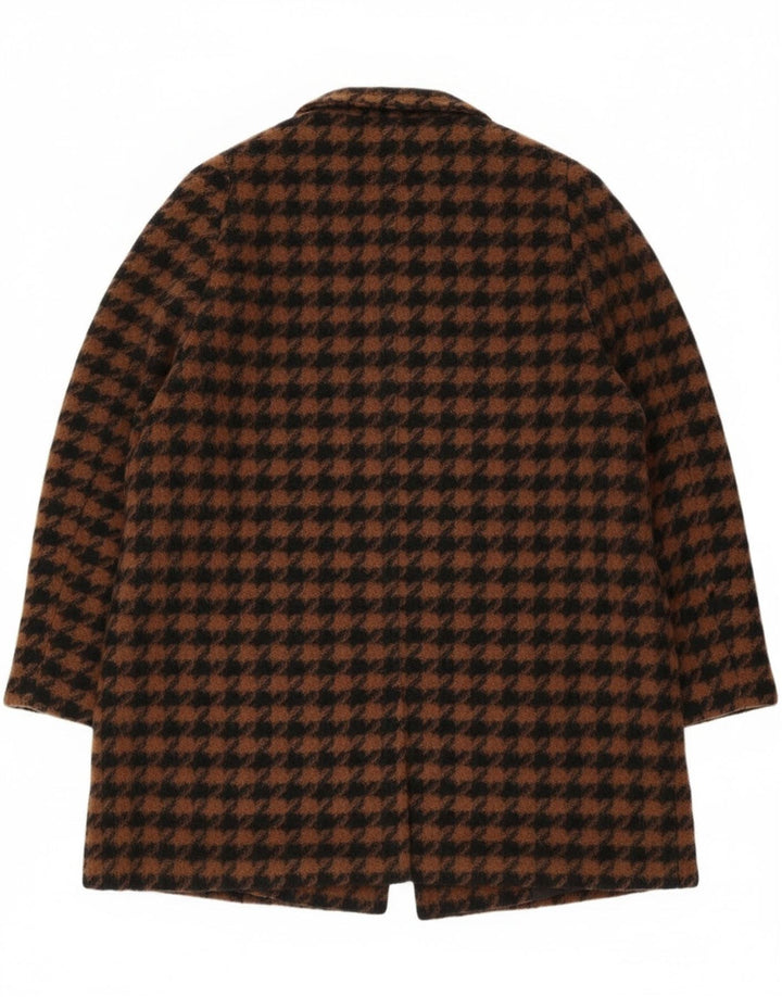 ELENA MIRO Oversize overfrakke til kvinder IT 43 Medium Brown Houndstooth Retro