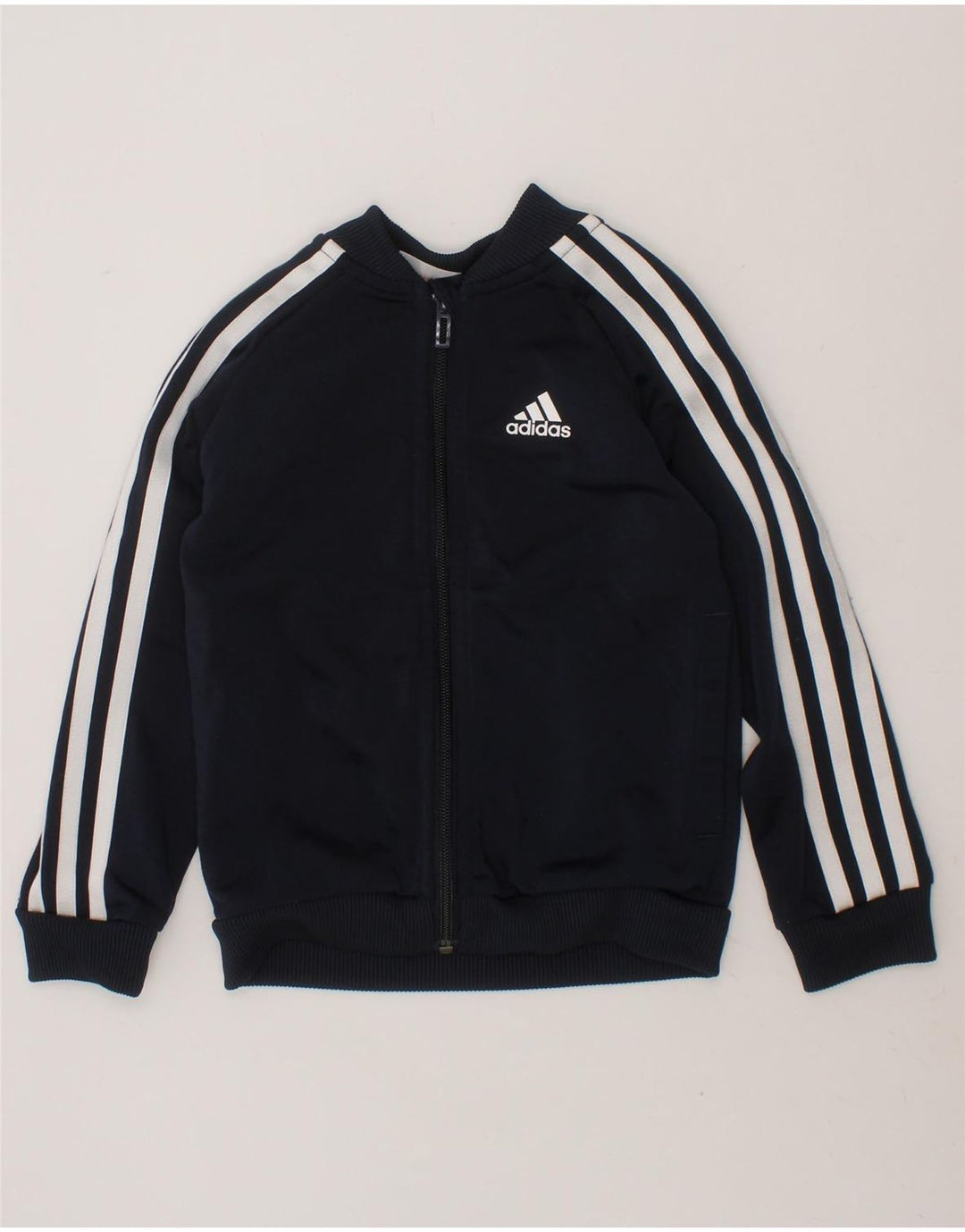 ADIDAS Boys Tracksuit Top Jacket 3-4 Years Navy Blue Polyester Vintage Adidas and Second-Hand Adidas from Messina Hembry 