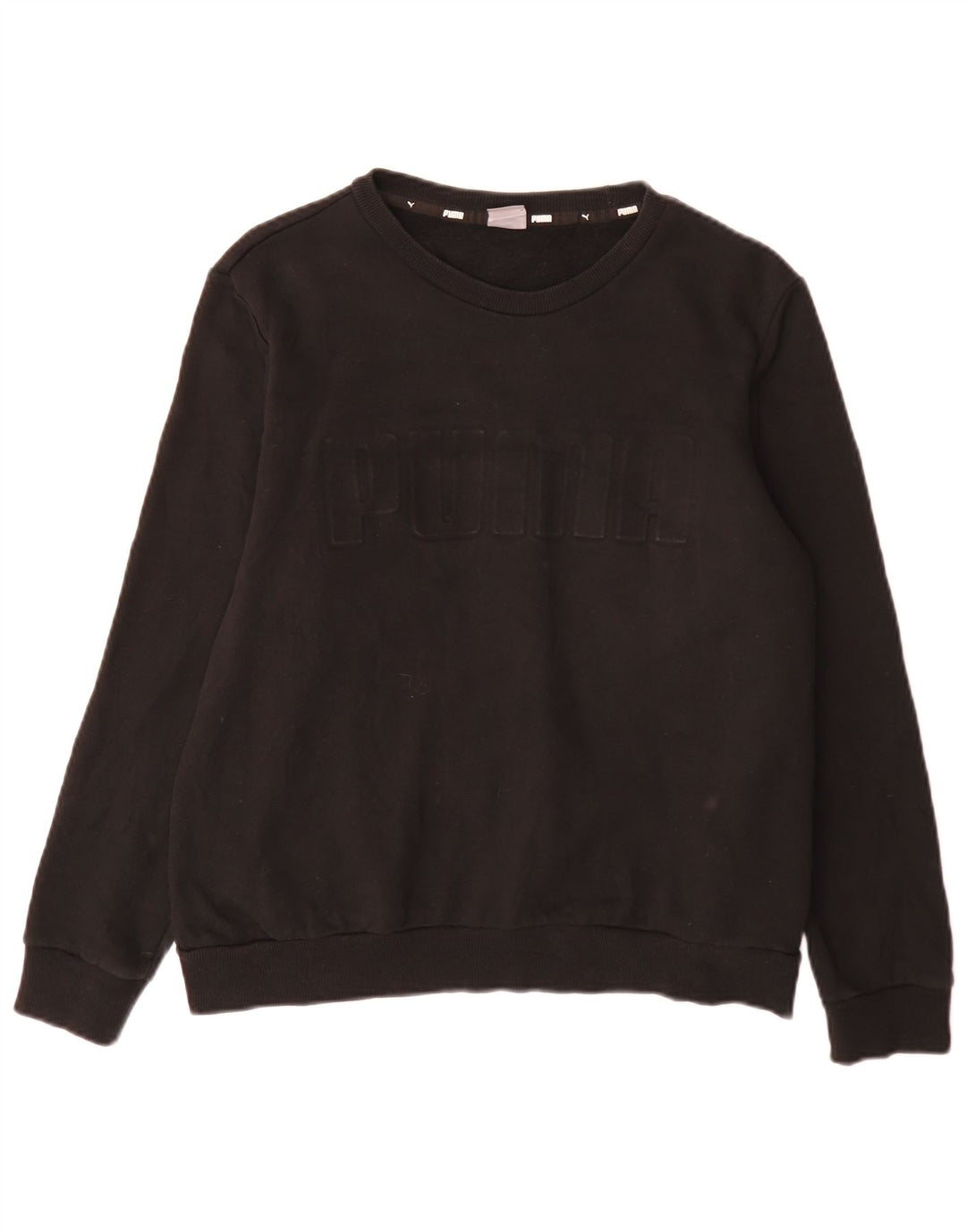 Puma Graphic Sweatshirt Jumper UK 14 Stor sort bomuld