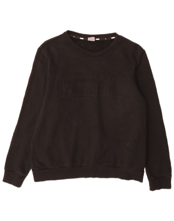 Puma Graphic Sweatshirt Jumper UK 14 Stor sort bomuld