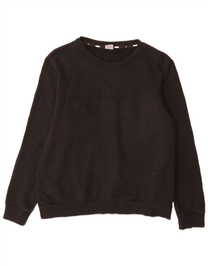Puma Graphic Sweatshirt Jumper UK 14 Stor sort bomuld