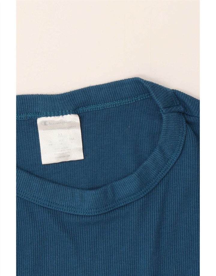 Champion Kvinder Grafisk Vest Top UK 12 Medium Blue Polyester