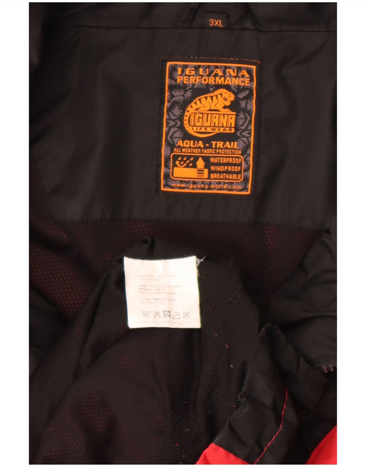 Iguana Regnjakke til mænd UK 46 3XL Rød Colourblock Polyester