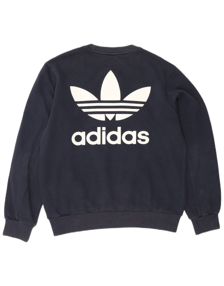 Adidas grafisk sweatshirt til mænd, lille marineblå bomuld