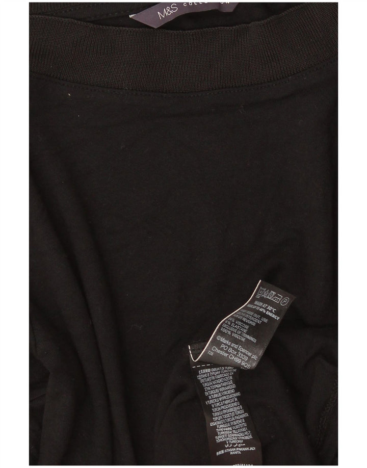 Marks & Spencer Dame Top 3/4 ærmer UK 18 XL Sort Viscose