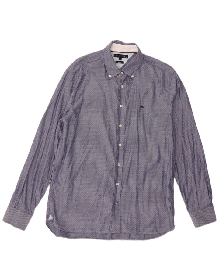 Tommy Hilfiger Herre Regular Fit skjorte Stor marineblå bomuld