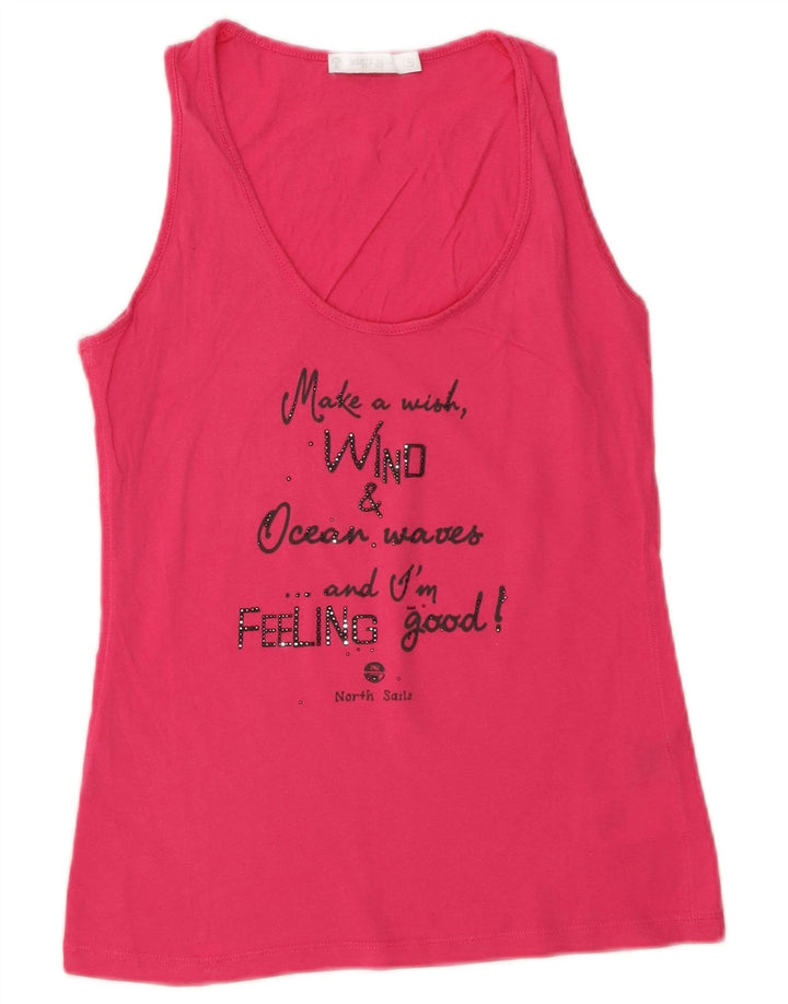 North Sails Dame Grafisk Vest Top UK 10 Small Pink Bomuld