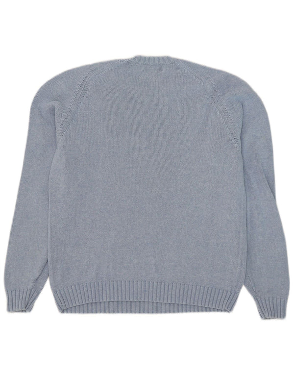 Lands End Dame Jumper Sweater UK 10/12 Medium Blue Cotton