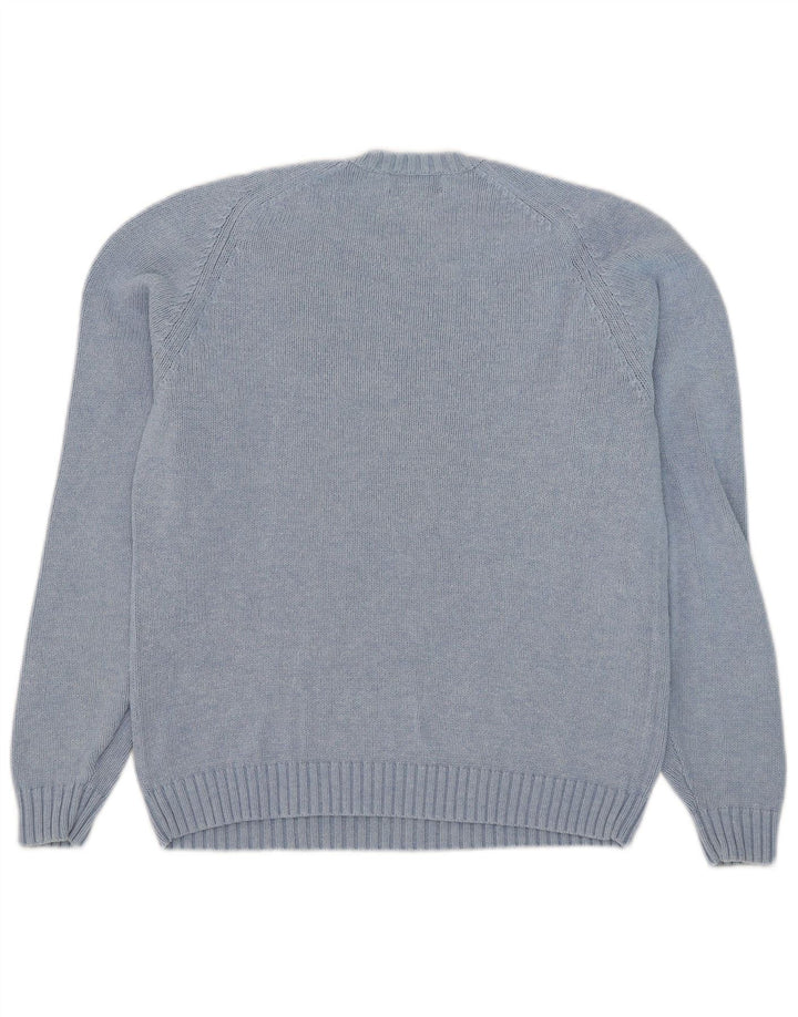 Lands End Dame Jumper Sweater UK 10/12 Medium Blue Cotton