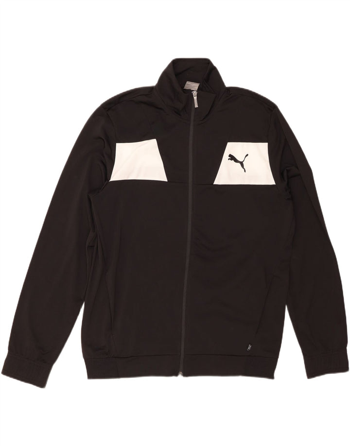 PUMA Mens Tracksuit Top Jacket Large Black Colourblock
