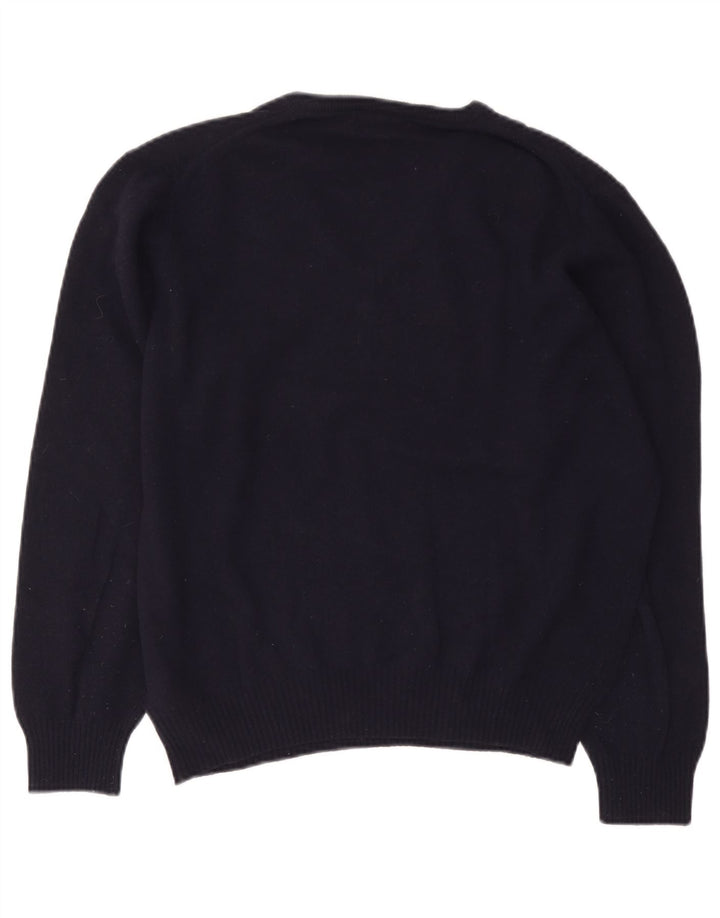 Zara Herre V-hals sweater Stor marineblå uld