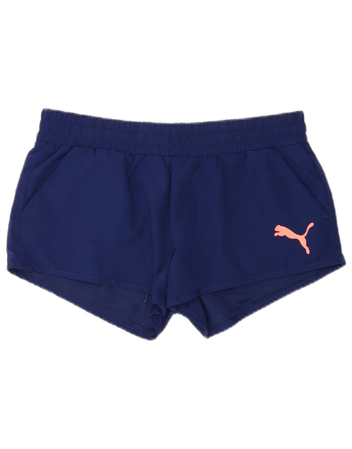 Puma Sportsshorts til kvinder UK 12 Medium Navy Blue Polyester