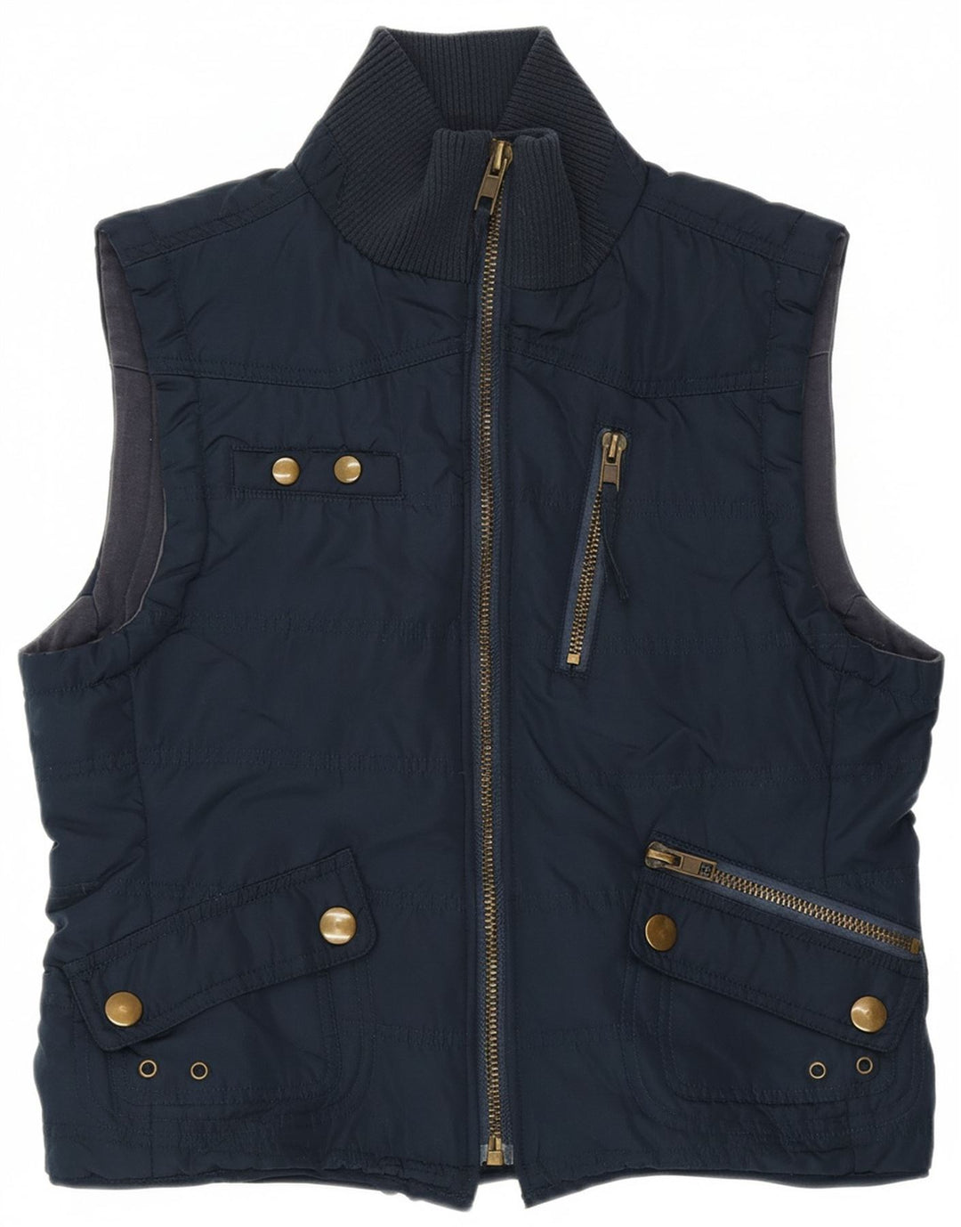 SASHA Womens Padded Gilet UK 14 Medium Navy Blue Polyester
