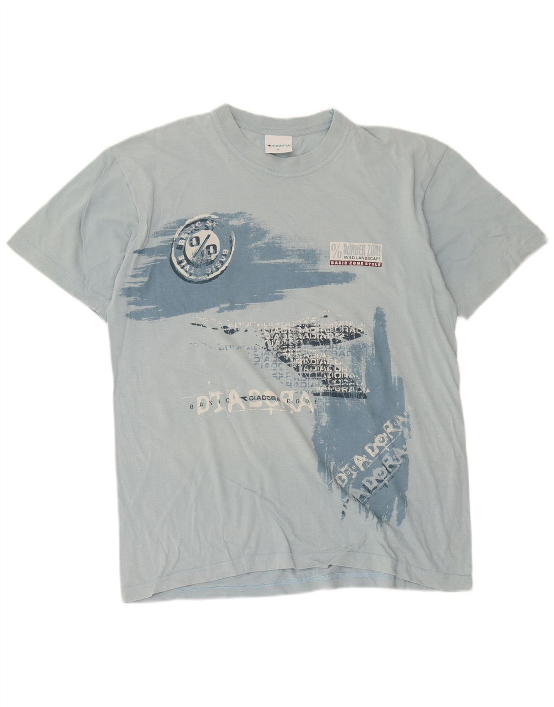 Diadora Herre Grafisk T-Shirt Top Stor Blå Bomuld