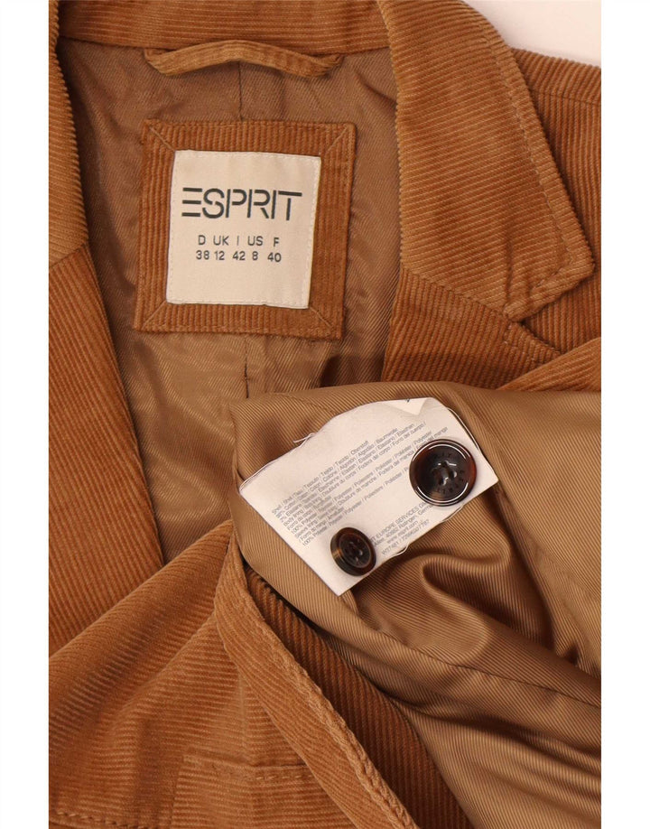 Esprit Dame 2-knaps Corduroy Blazer Jacket UK 12 Medium Brun Bomuld