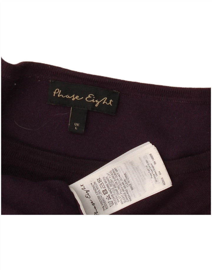 PHASE EIGHT Womens Oversized Boat Neck Jumper Sweater UK 16 Large Purple