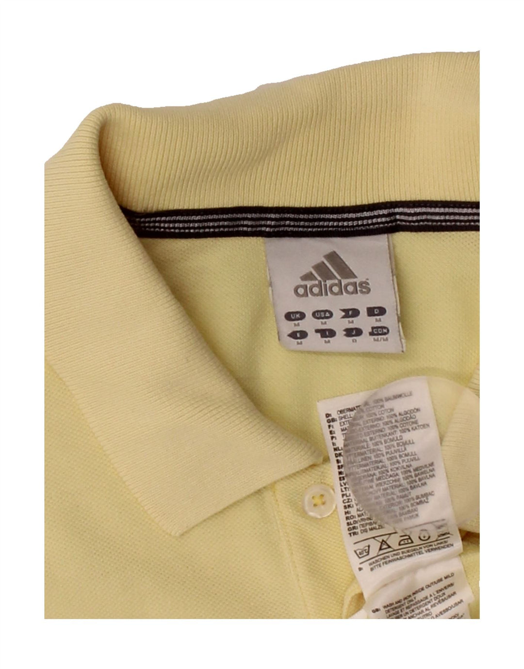 ADIDAS Mens Polo Shirt Medium Yellow Cotton Vintage Adidas and Second-Hand Adidas from Messina Hembry 