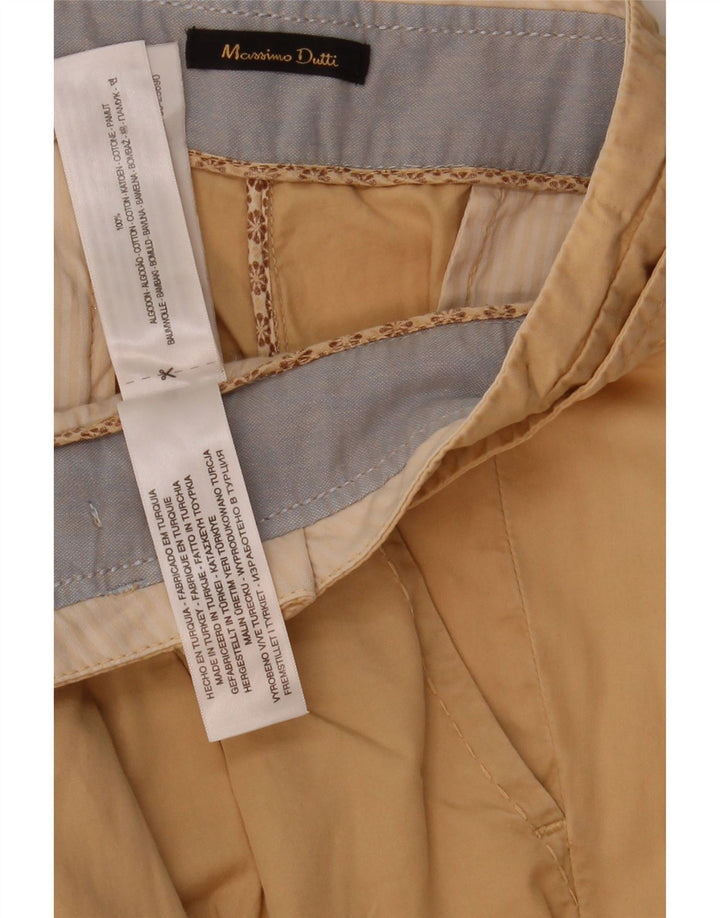 Massimo Dutti Dame Pegged Cropped Trousers EU 40 Medium W30 L25 Beige