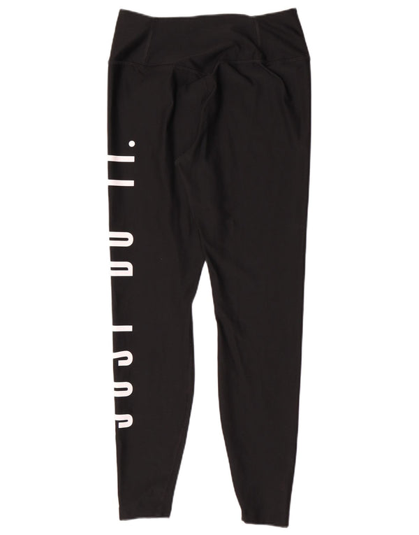 Nike Dame Dri Fit Grafiske Leggings UK 10 Small Black Polyester