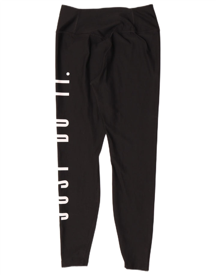 Nike Dame Dri Fit Grafiske Leggings UK 10 Small Black Polyester