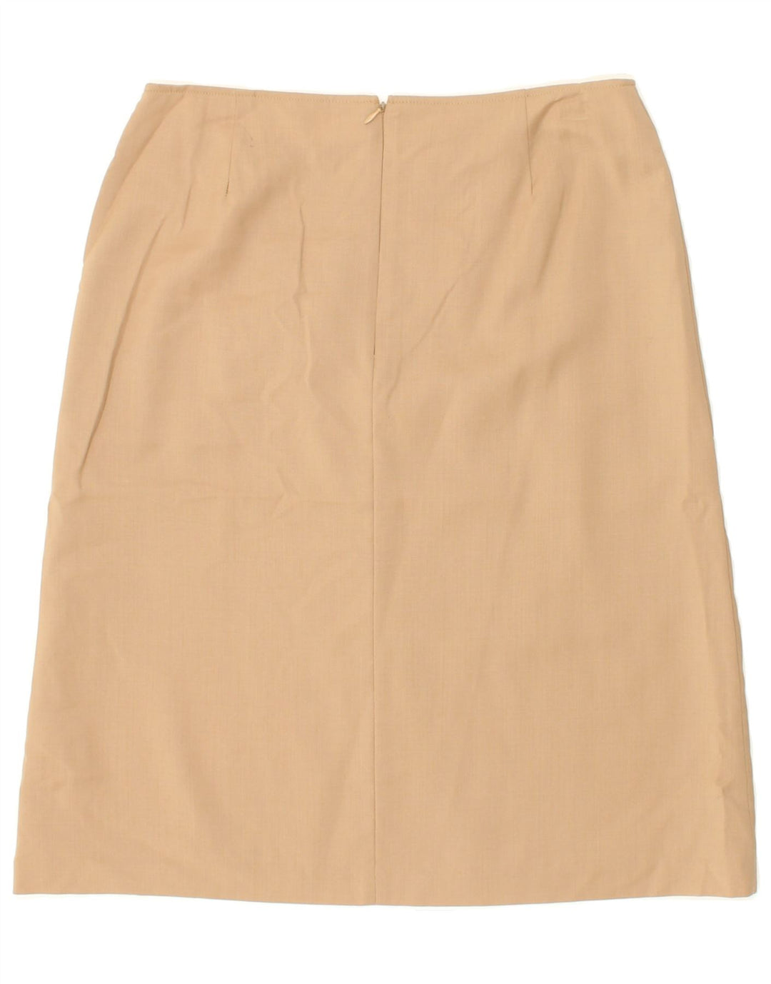 VINTAGE Womens A-Line Skirt UK 14 Large W30  Beige Wool Vintage Vintage and Second-Hand Vintage from Messina Hembry 