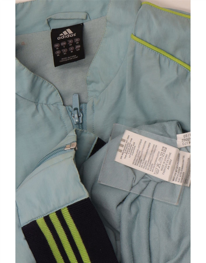 Adidas Graphic Tracksuit Top Jacket UK 10 Small Blue Colourblock