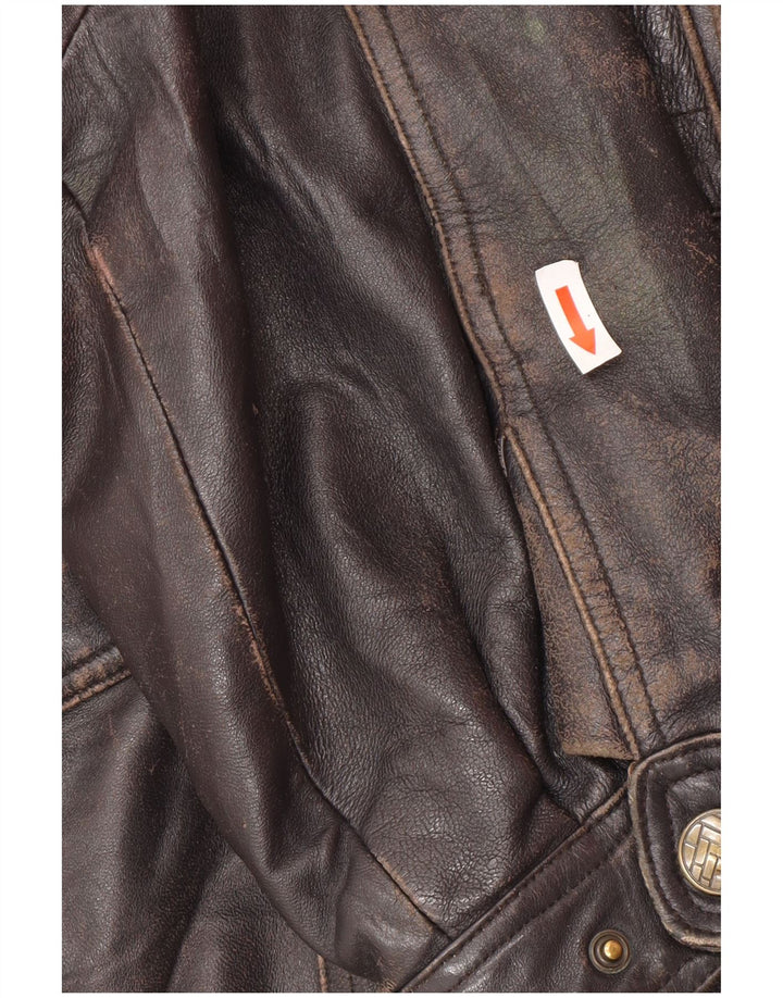 Vintage herre læderjakke UK 44 2XL sort læder