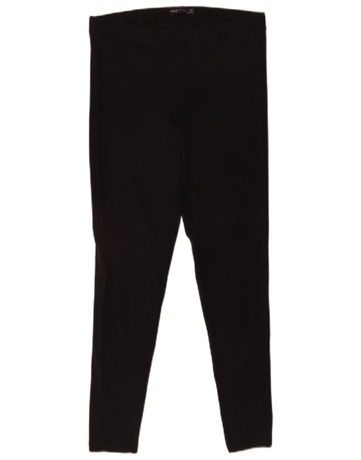 Marks & Spencer Dame Leggings UK 12 Medium Sort Bomuld
