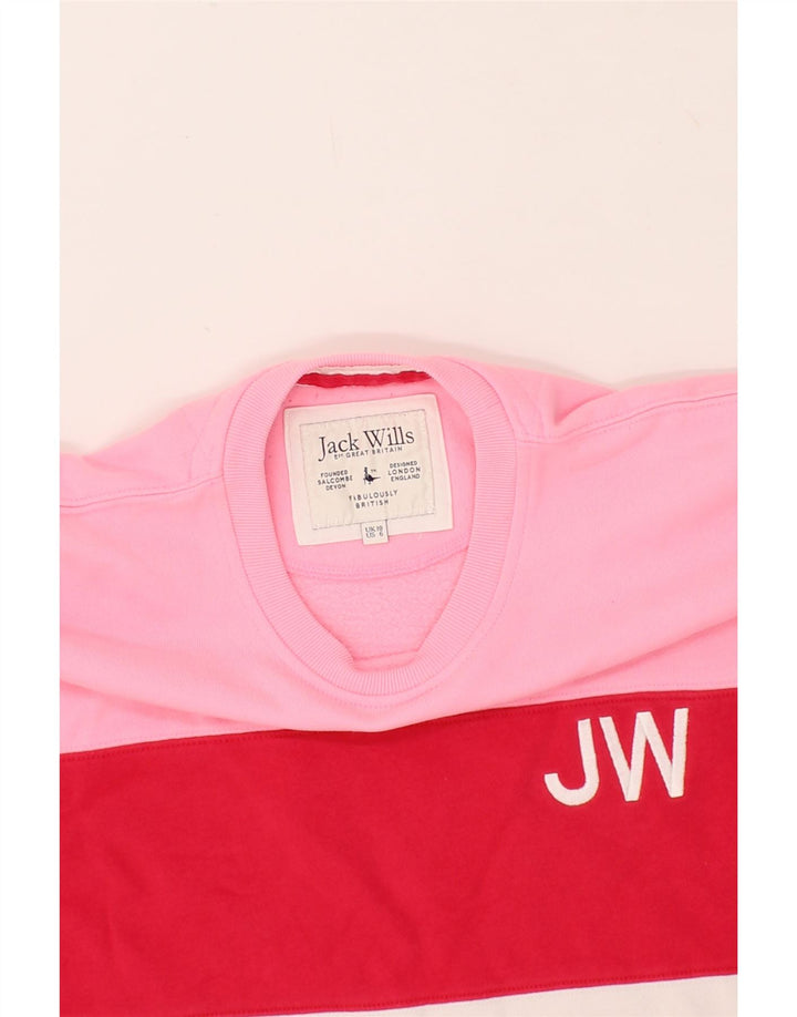 JACK WILLS Womens Oversized Sweatshirt Jumper UK 10 Small  Pink Vintage Jack Wills and Second-Hand Jack Wills from Messina Hembry 
