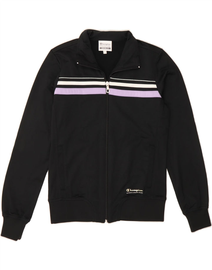 CHAMPION Womens Heritage Fit Tracksuit Top Jacket UK 10 Small Black Vintage Champion and Second-Hand Champion from Messina Hembry 