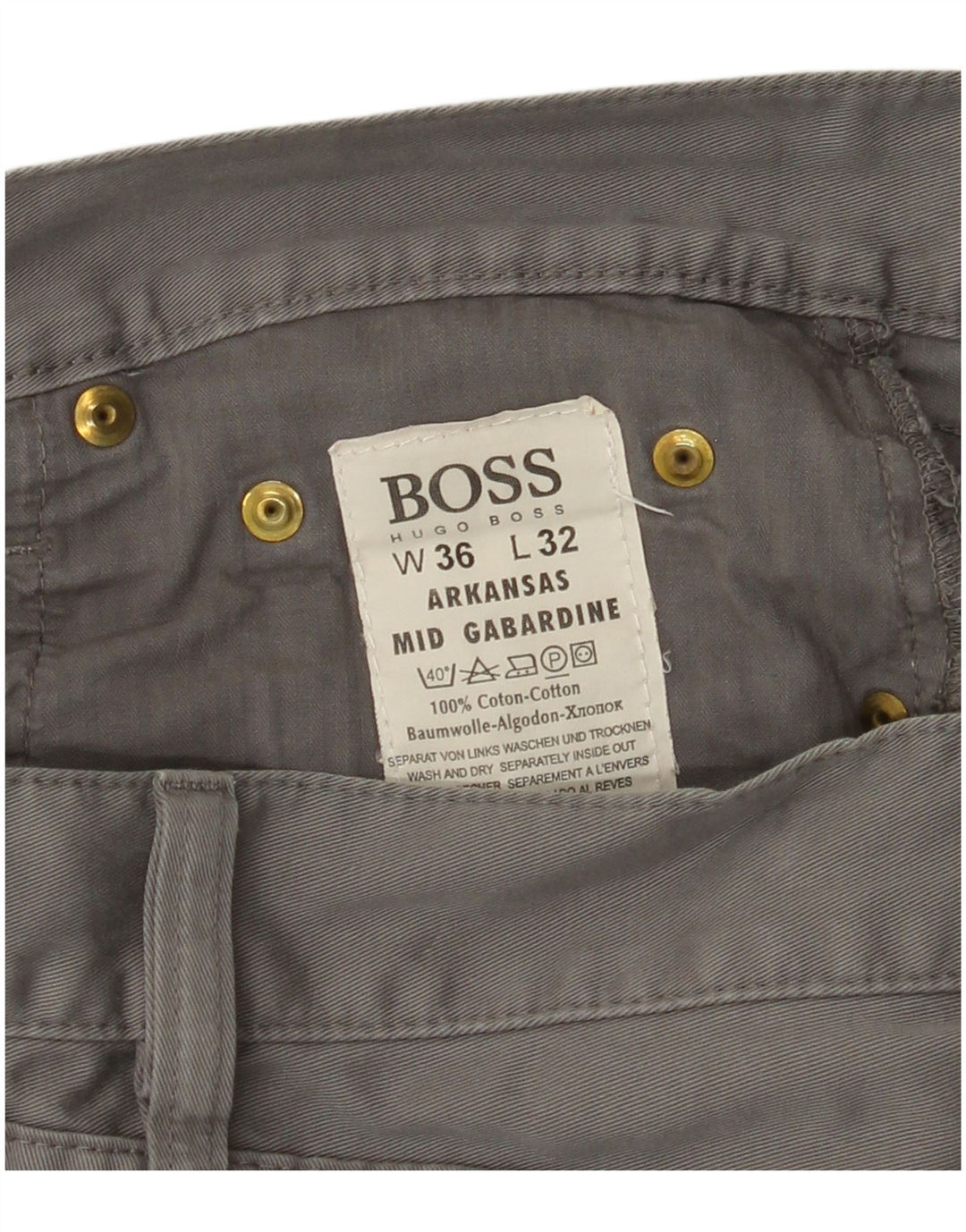 HUGO BOSS Herre Arkansas Straight Casual Bukser W36 L32 Grå Bomuld