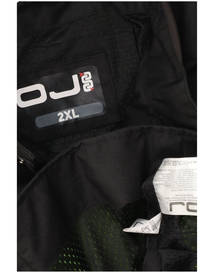 Vintage Herre Moto Racer Utility Jacket UK 44 2XL Sort Polyester