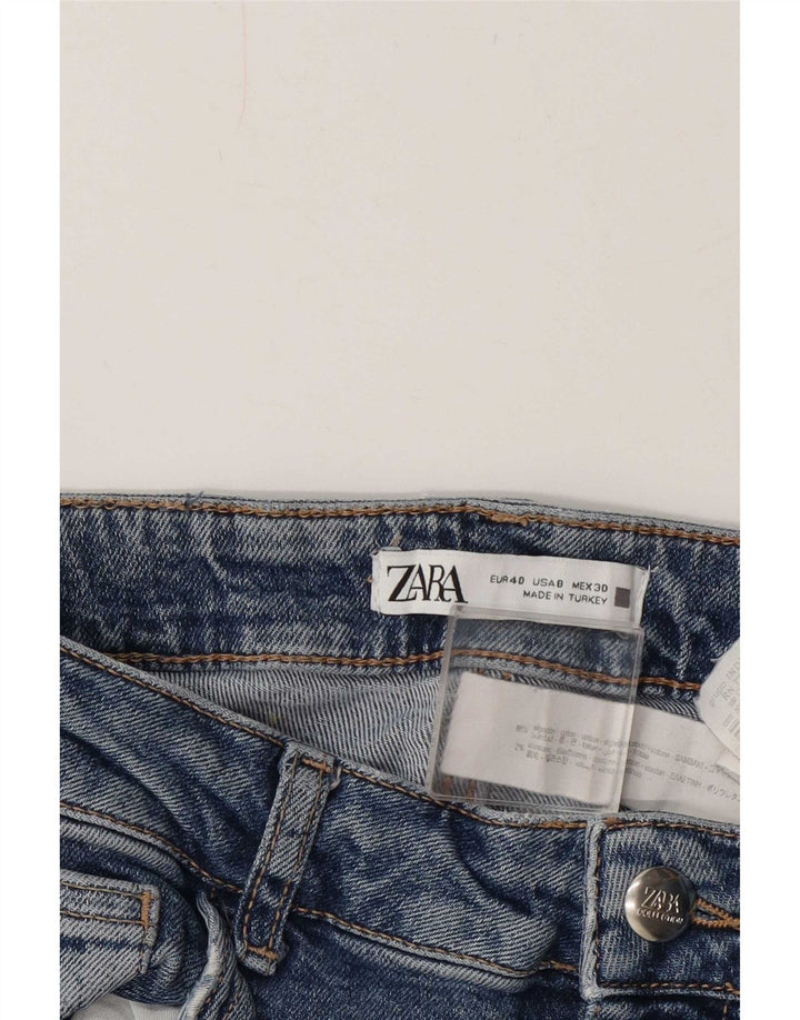 Zara Dame Flared Jeans EU 40 Medium W30 L31 Blå Bomuld