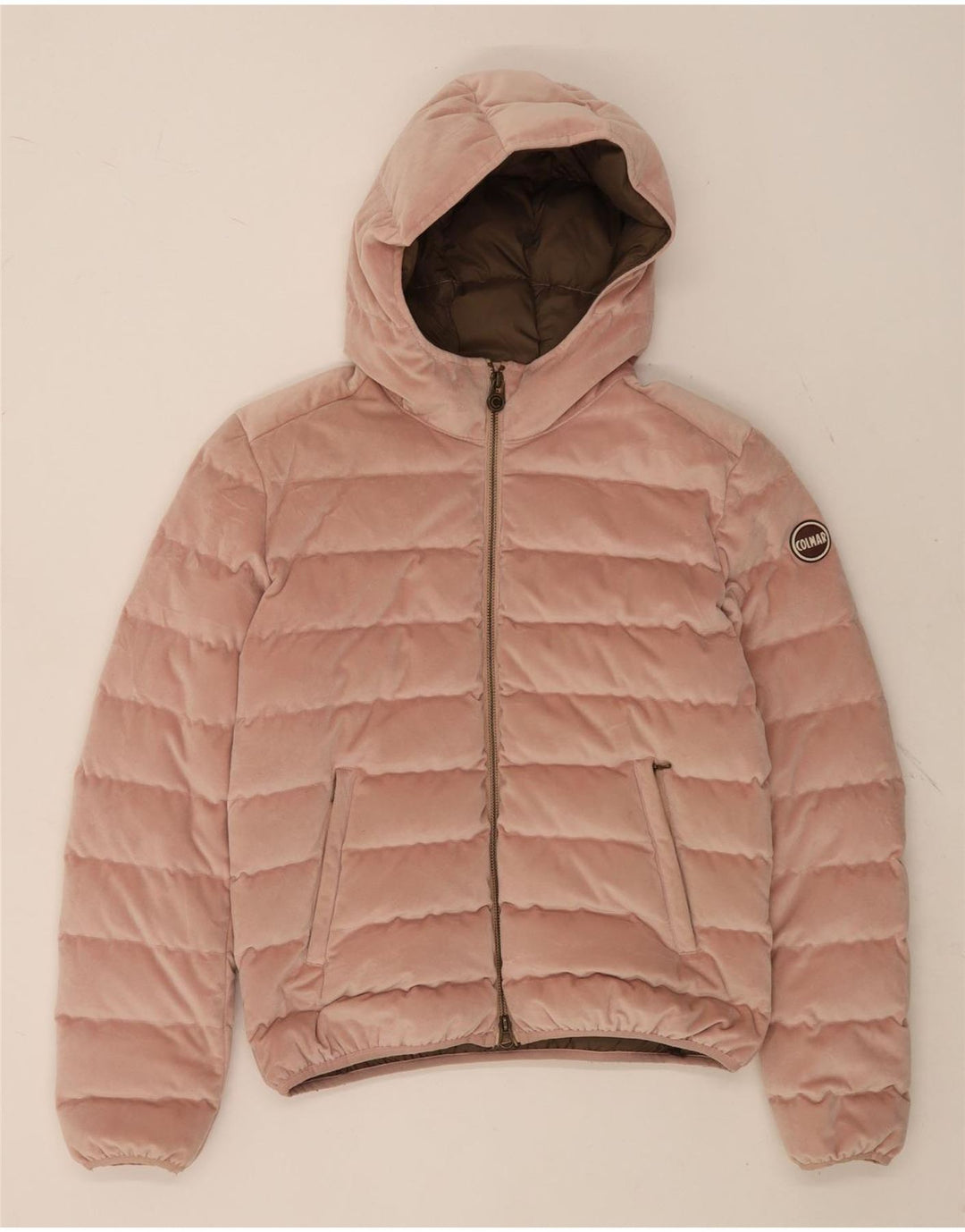 Colmar Dame Hooded Velvet Polstret Jakke IT 44 Medium Pink