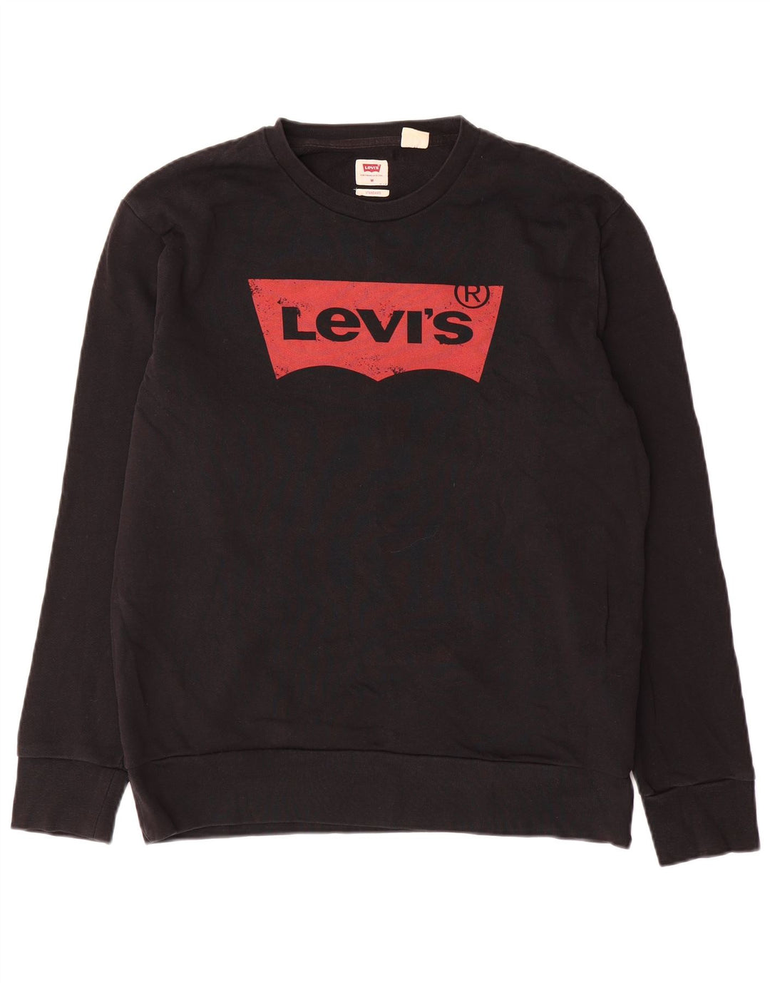 Levi's Herre Standard Graphic Sweatshirt Jumper Medium Sort Bomuld