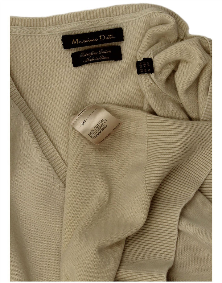 Massimo Dutti Herre V-hals sweater Medium Beige Bomuld