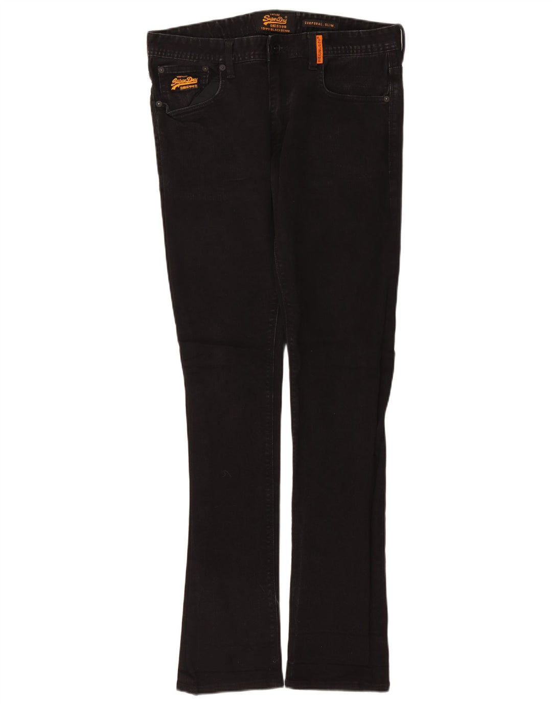 Superdry Slim Jeans til mænd W34 L34 sort bomuld