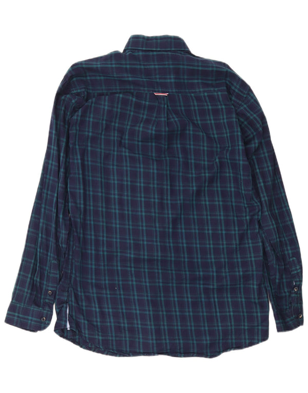 Tommy Hilfiger Herre Custom Fit skjorte XL marineblå ternet