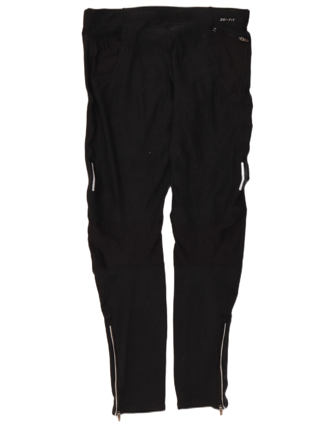 NIKE Dame Dri Fit Leggings UK 12 Medium Sort Polyester