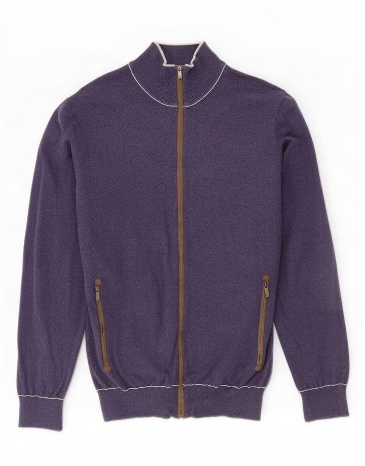 Massimo Dutti Herre Cardigan Sweater Medium Marineblå Bomuld